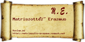 Matriszottó Erazmus névjegykártya